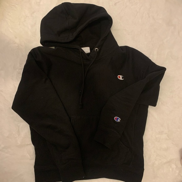 Black Champion Reverse Weave Hoodie - Picture 1 of 3